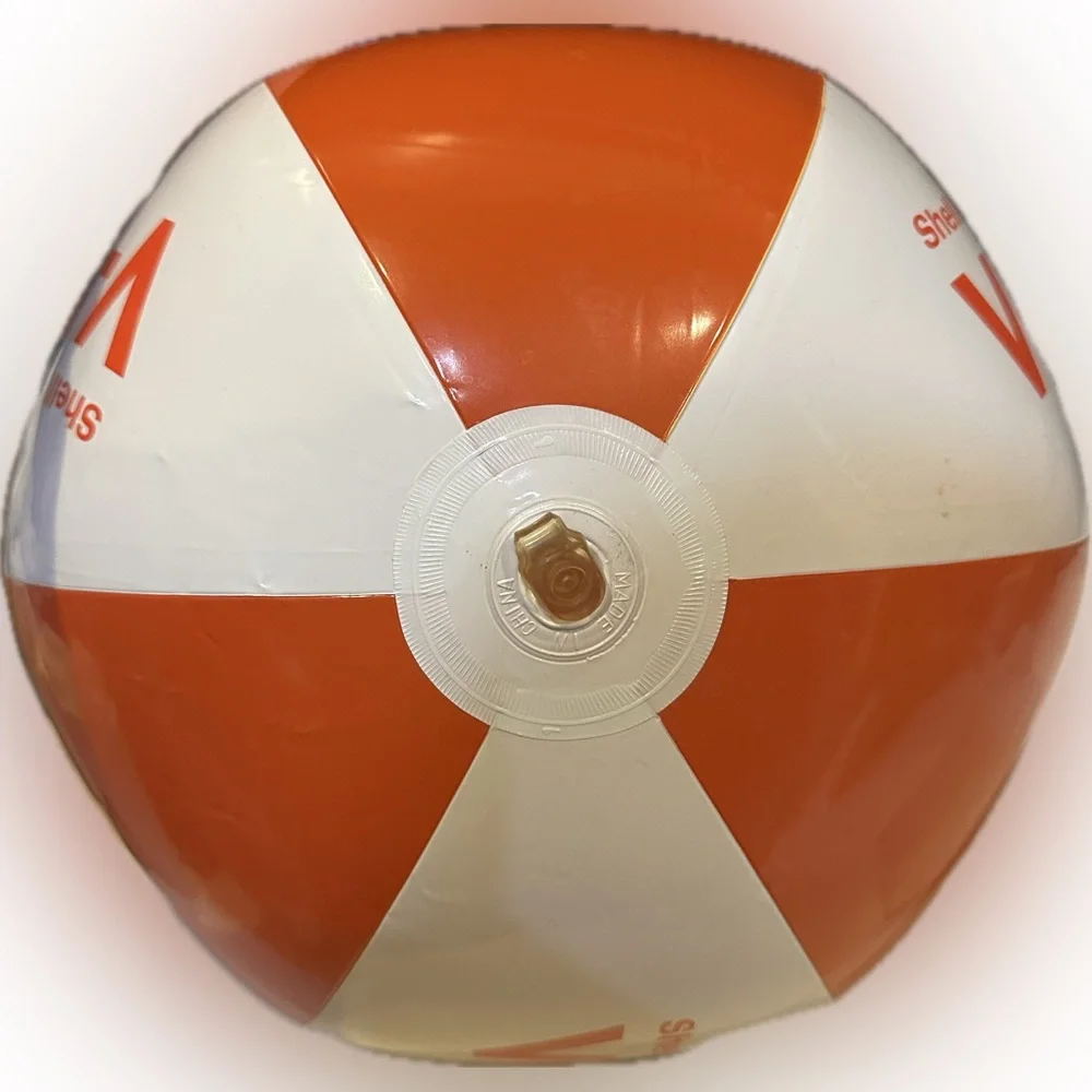 VTG RARE SHELL VPOWER INFLATABLE BEACH BALL EMPLOYEE PERK GIFT COLLECTIBLE PROMO
